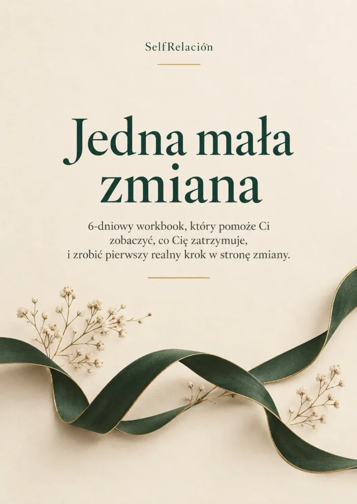 Okładka 6-dniowego workbooka „Jedna mała zmiana” SelfRelación